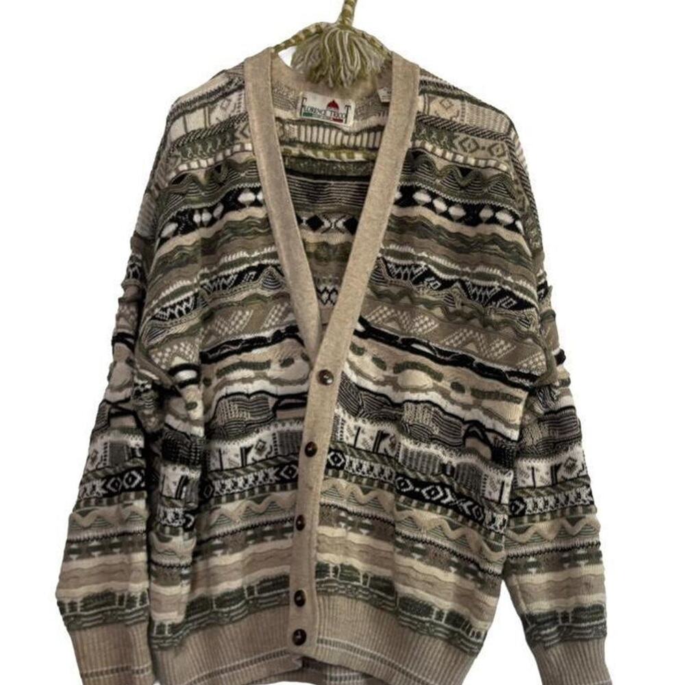 Vintage 90s Florence Tricot Cardigan Coogi Style
